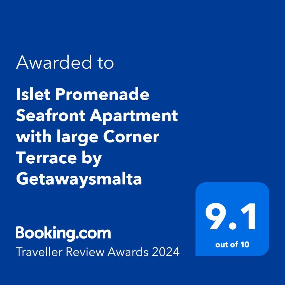 Islet Promenade Seafront Apartment With Large Corner Terrace By Getawaysmalta 세인트폴스베이 외부 사진